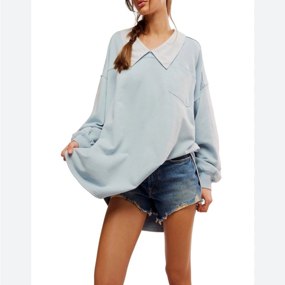 Free People Sweaters - Free People Madeleine Sweatshirt in Winter Sky Medium